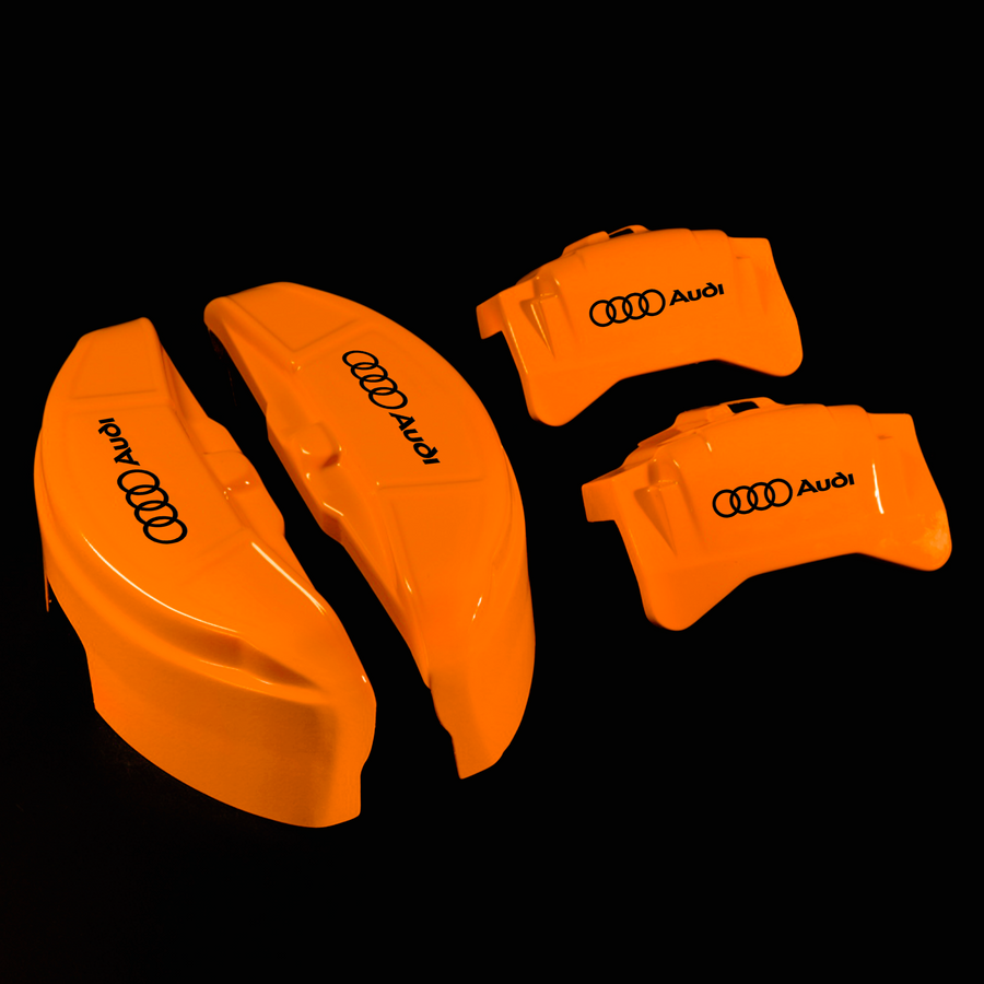 Custom Brake Caliper Covers for Audi in Orange Color – Set of 4 + Warranty