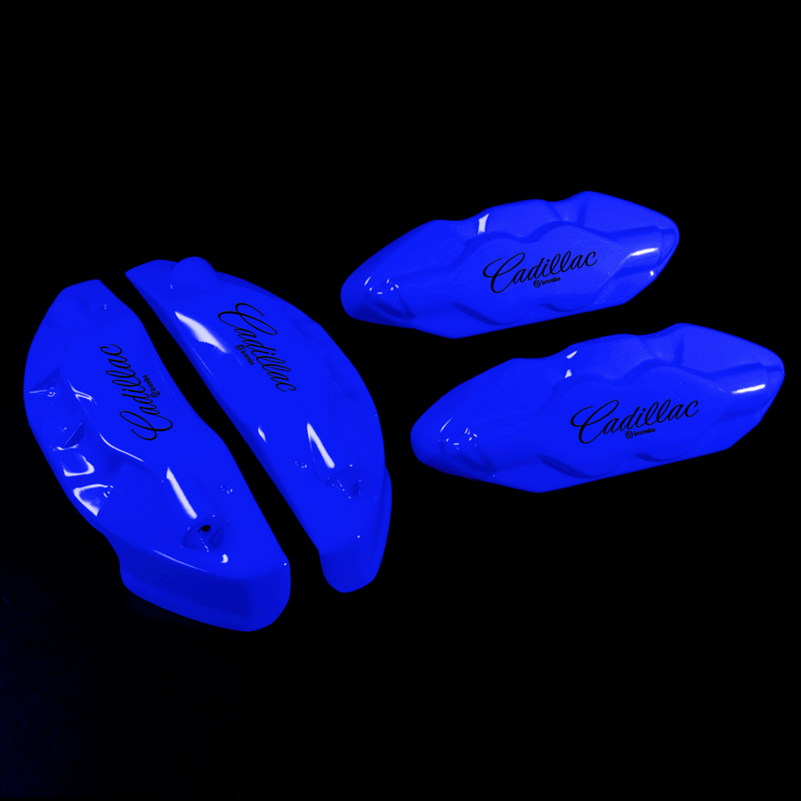 Custom Brake Caliper Covers for Cadillac in Blue Color – Set of 4 + Warranty
