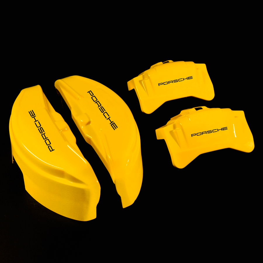 Custom Brake Caliper Covers for Porsche in Yellow Color – Set of 4 + Warranty