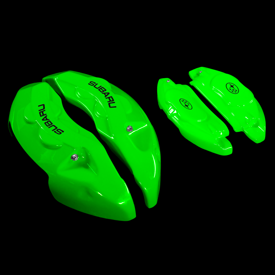 Custom Brake Caliper Covers for Subaru in Green Color – Set of 4 + Warranty