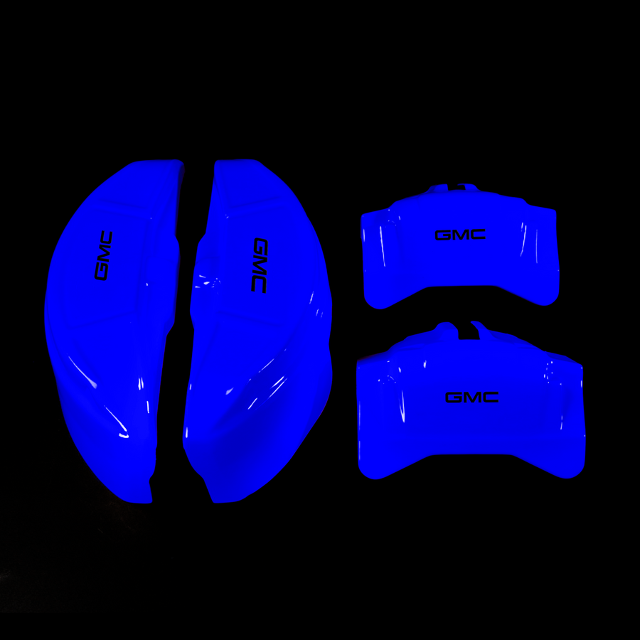 Custom Brake Caliper Covers for GMC in Blue Color – Set of 4 + Warranty