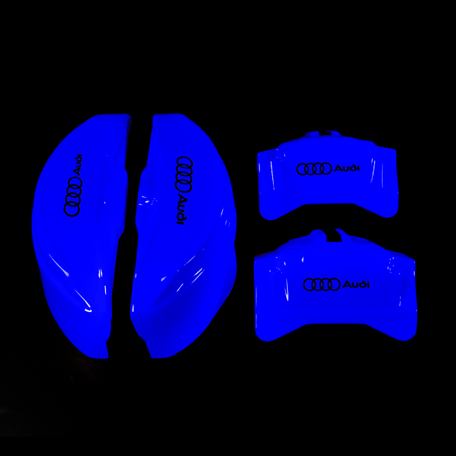 Custom Brake Caliper Covers for Audi in Blue Color – Set of 4 + Warranty