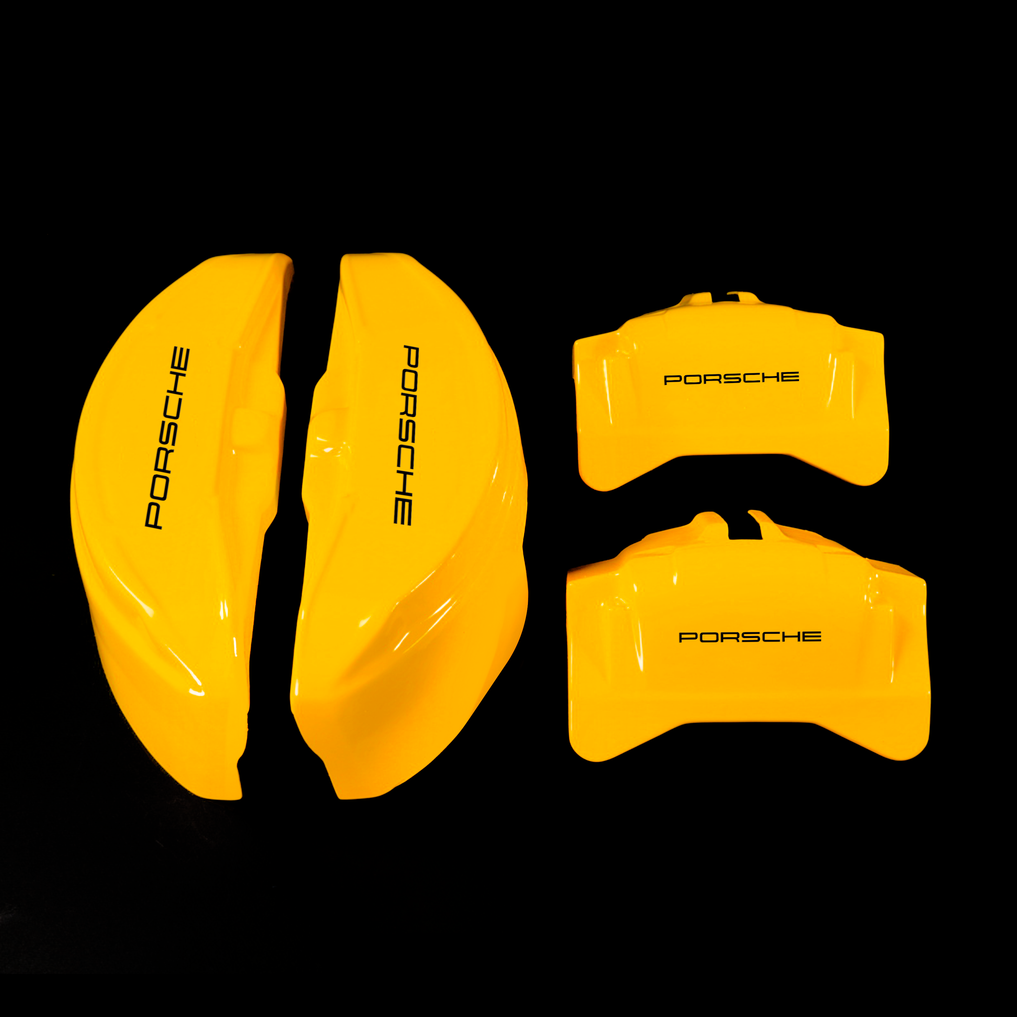 Custom Brake Caliper Covers for Porsche in Yellow Color – Set of 4 + Warranty