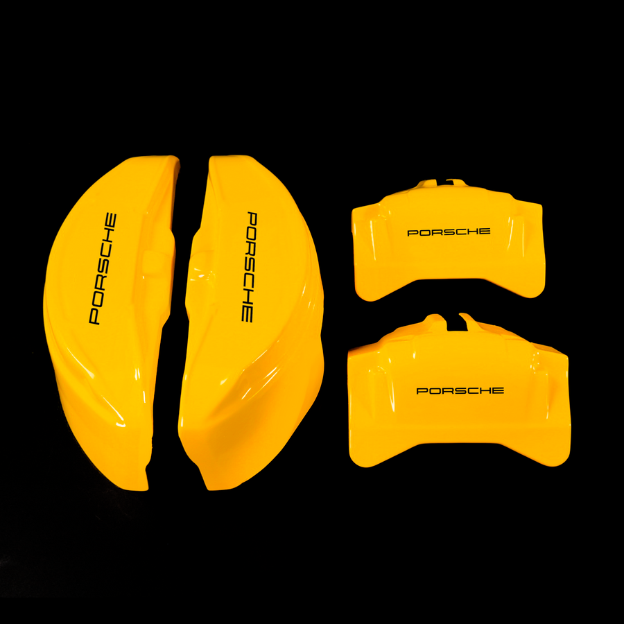 Custom Brake Caliper Covers for Porsche in Yellow Color – Set of 4 + Warranty