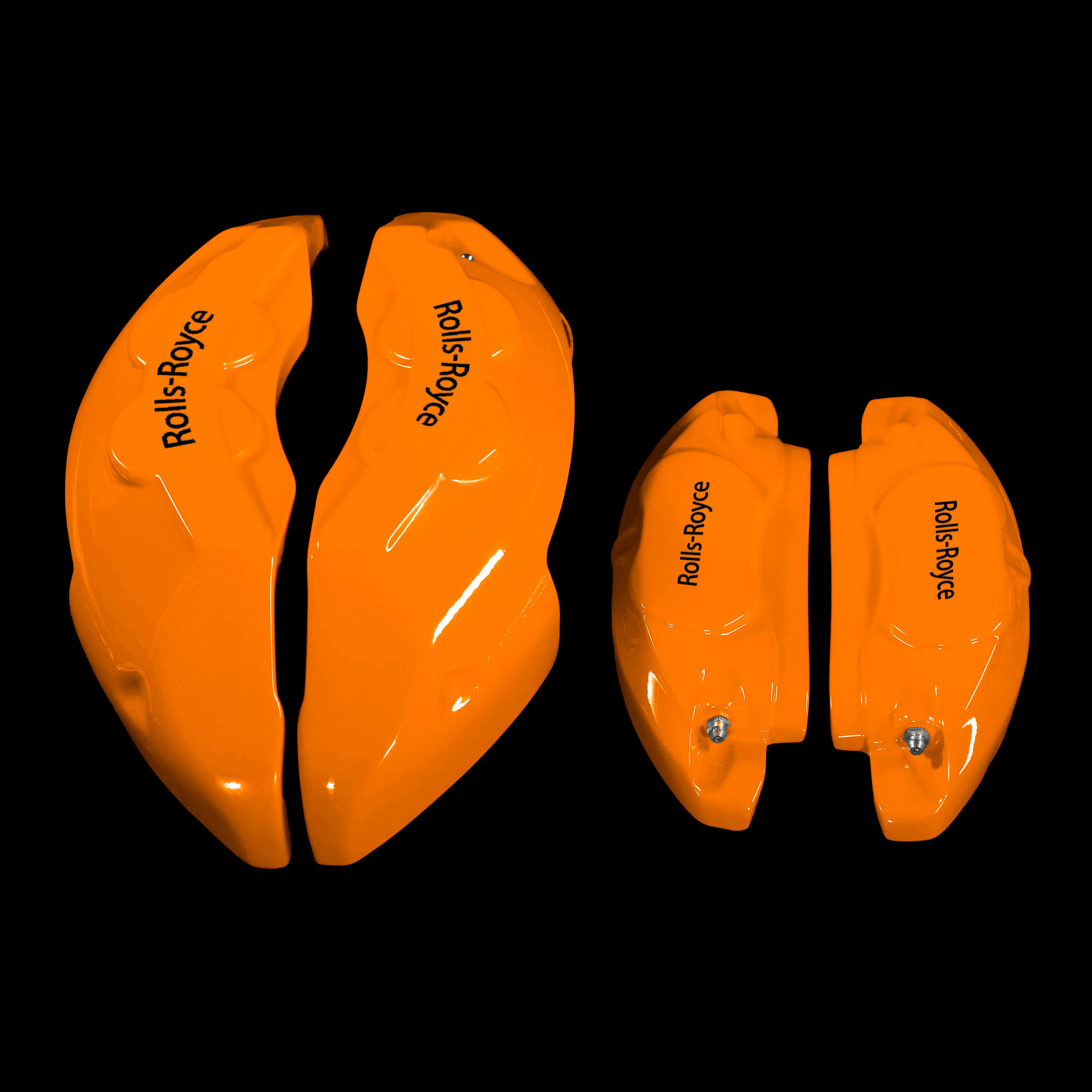 Custom Brake Caliper Covers for Rolls-Royce in Orange Color – Set of 4 + Warranty