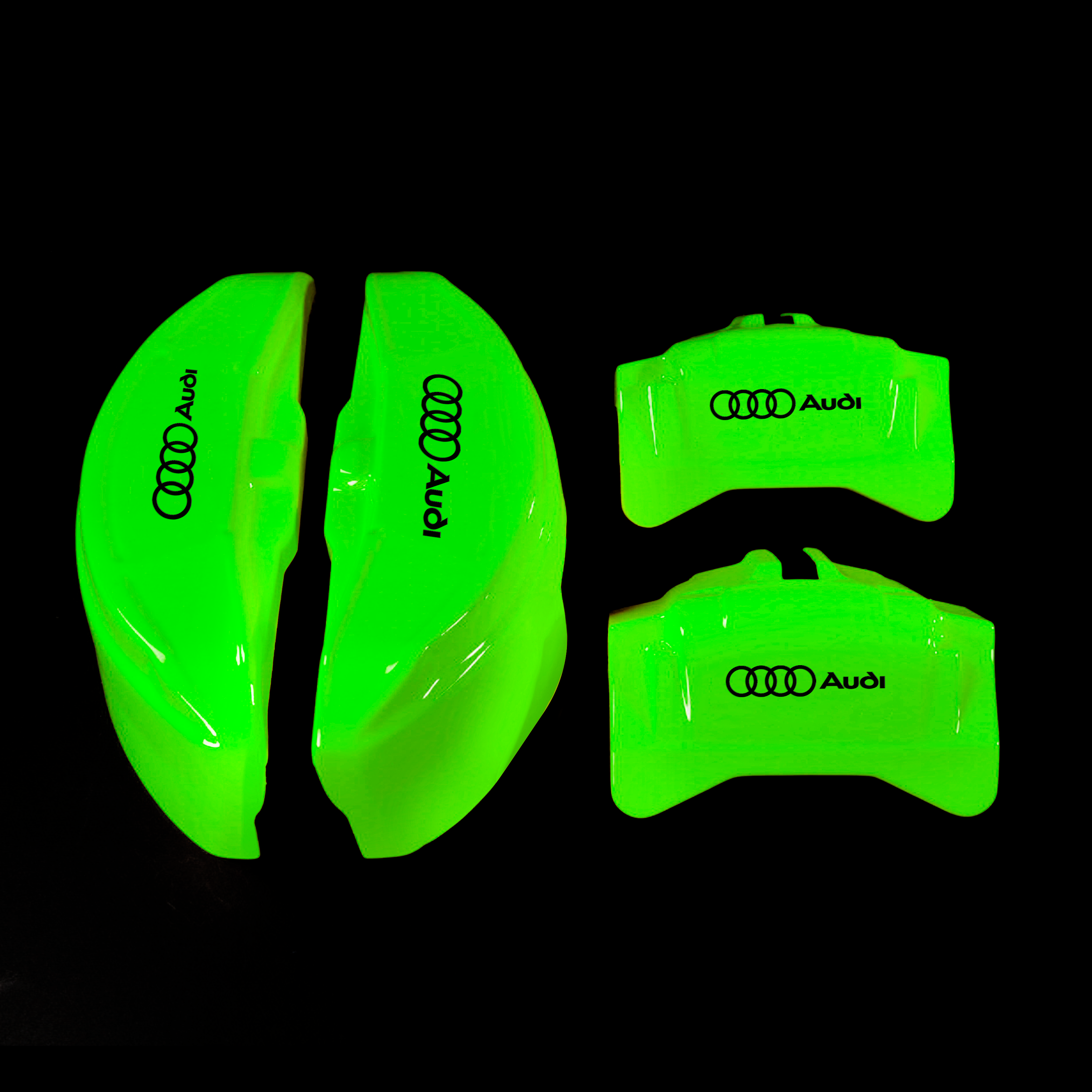 Custom Brake Caliper Covers for Audi in Green Color – Set of 4 + Warranty