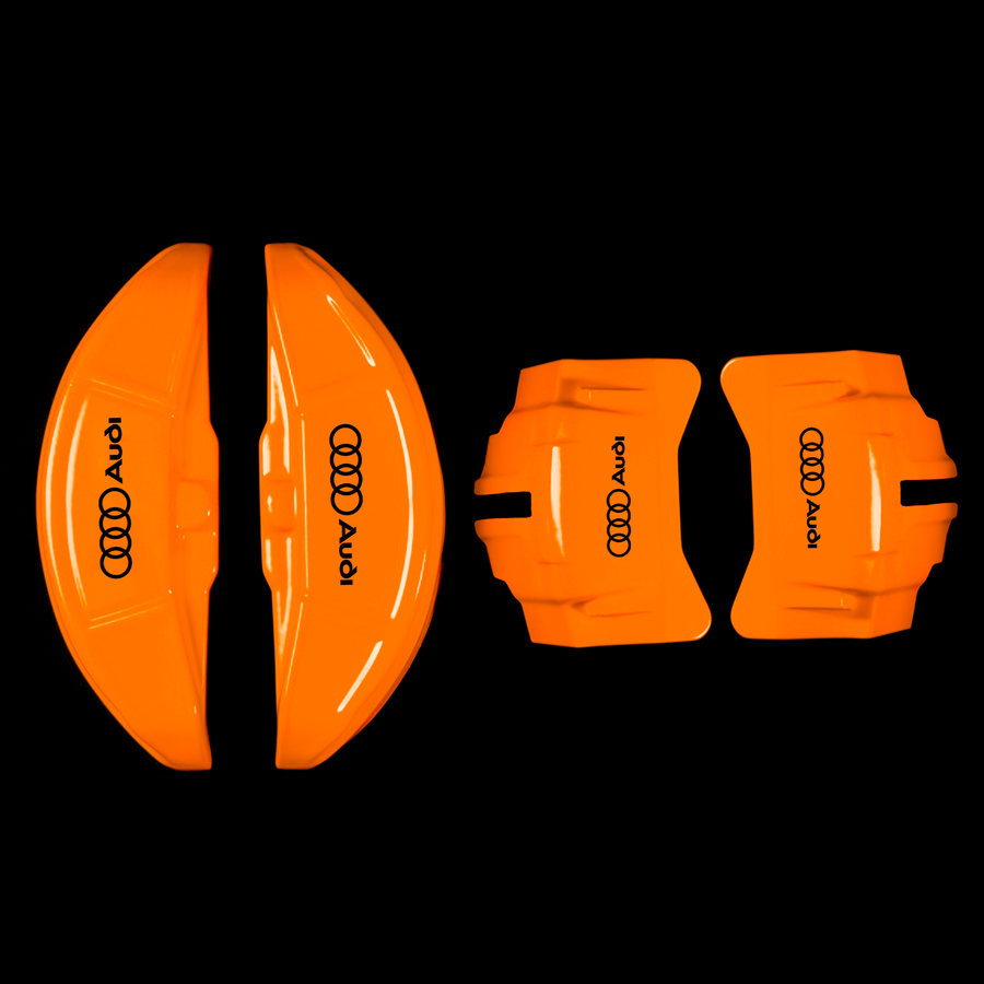 Custom Brake Caliper Covers for Audi in Orange Color – Set of 4 + Warranty