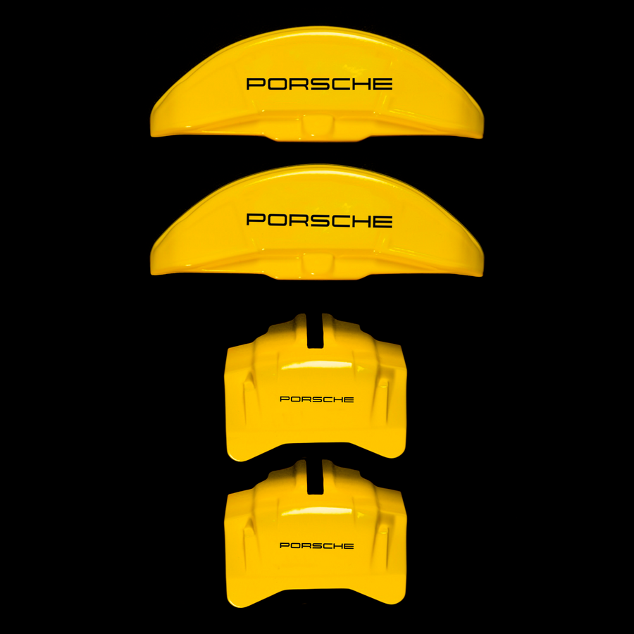 Custom Brake Caliper Covers for Porsche in Yellow Color – Set of 4 + Warranty