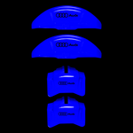 Custom Brake Caliper Covers for Audi in Blue Color – Set of 4 + Warranty