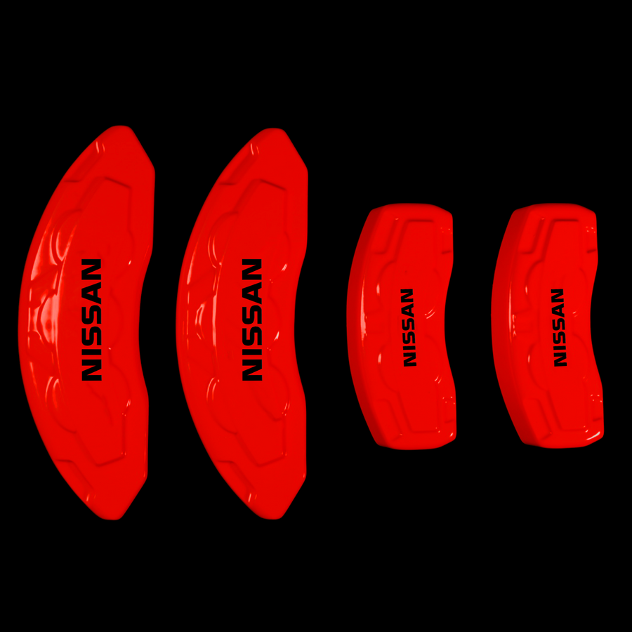 Custom Brake Caliper Covers for Nissan in Red Color – Set of 4 + Warranty