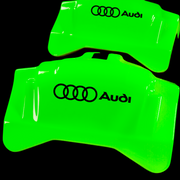 Custom Brake Caliper Covers for Audi in Green Color – Set of 4 + Warranty