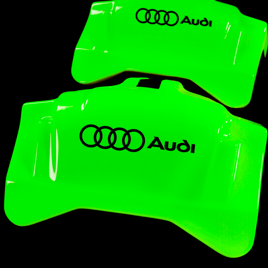 Custom Brake Caliper Covers for Audi in Green Color – Set of 4 + Warranty