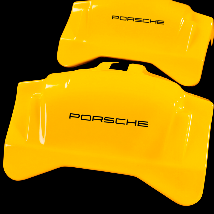 Custom Brake Caliper Covers for Porsche in Yellow Color – Set of 4 + Warranty
