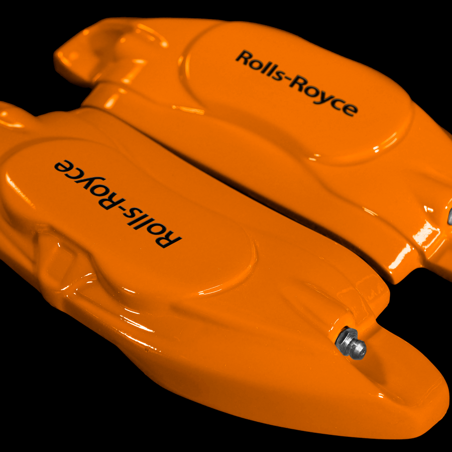 Custom Brake Caliper Covers for Rolls-Royce in Orange Color – Set of 4 + Warranty