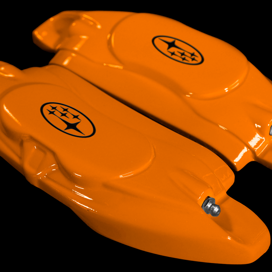 Custom Brake Caliper Covers for Subaru in Orange Color – Set of 4 + Warranty