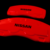 Custom Brake Caliper Covers for Nissan in Red Color – Set of 4 + Warranty