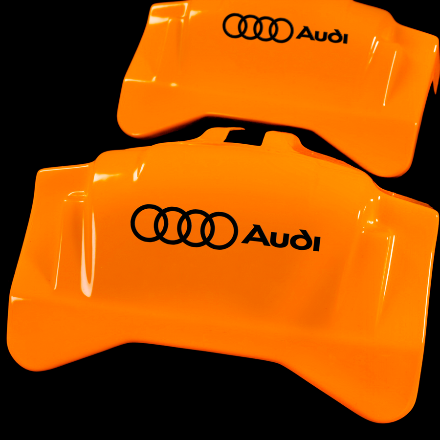 Custom Brake Caliper Covers for Audi in Orange Color – Set of 4 + Warranty