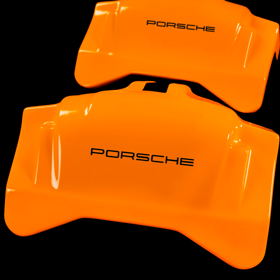 Custom Brake Caliper Covers for Porsche in Orange Color – Set of 4 + Warranty