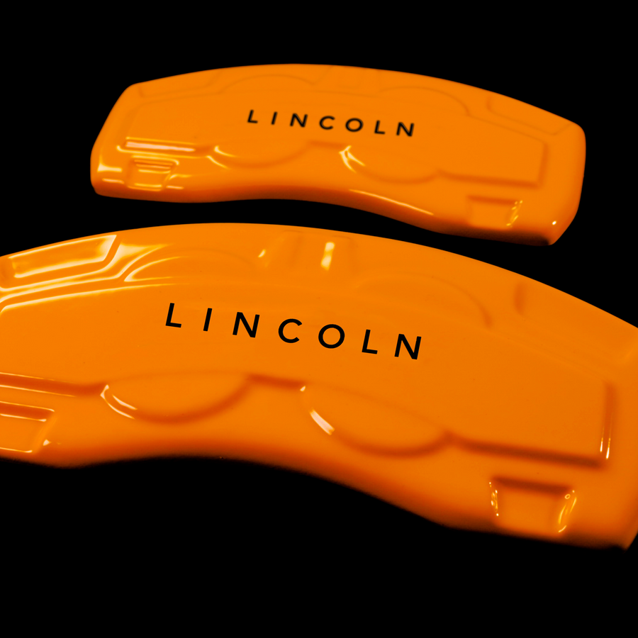 Custom Brake Caliper Covers for Lincoln in Orange Color – Set of 4 + Warranty