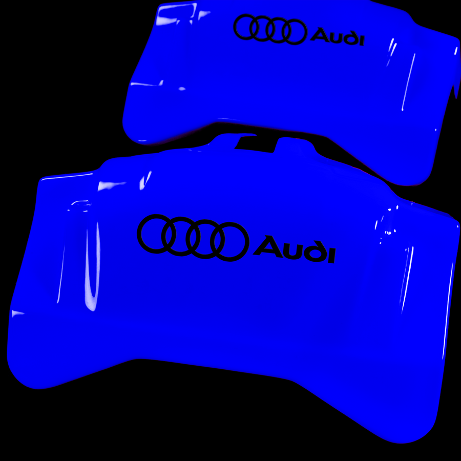 Custom Brake Caliper Covers for Audi in Blue Color – Set of 4 + Warranty