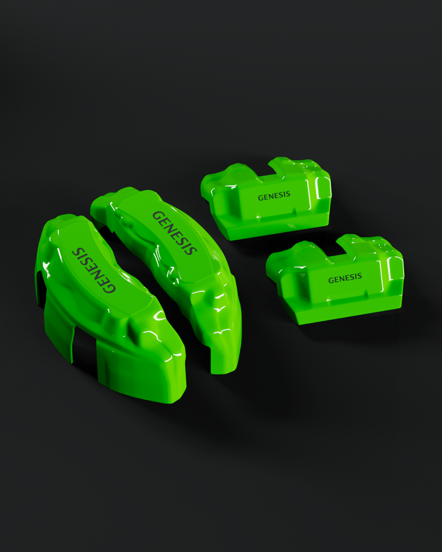 Custom Brake Caliper Covers for Genesis in Green Color – Set of 4 + Warranty