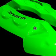 Custom Brake Caliper Covers for Subaru in Green Color – Set of 4 + Warranty