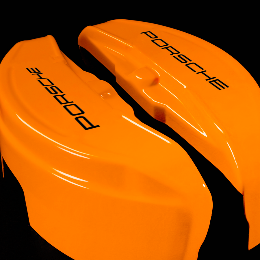 Custom Brake Caliper Covers for Porsche in Orange Color – Set of 4 + Warranty