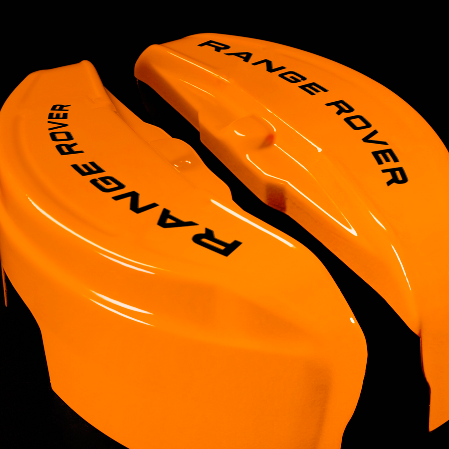 Custom Brake Caliper Covers for Land Rover in Orange Color – Set of 4 + Warranty