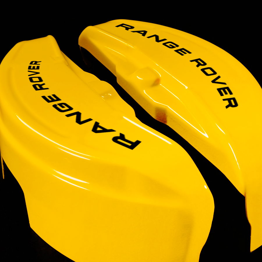 Custom Brake Caliper Covers for Land Rover in Yellow Color – Set of 4 + Warranty