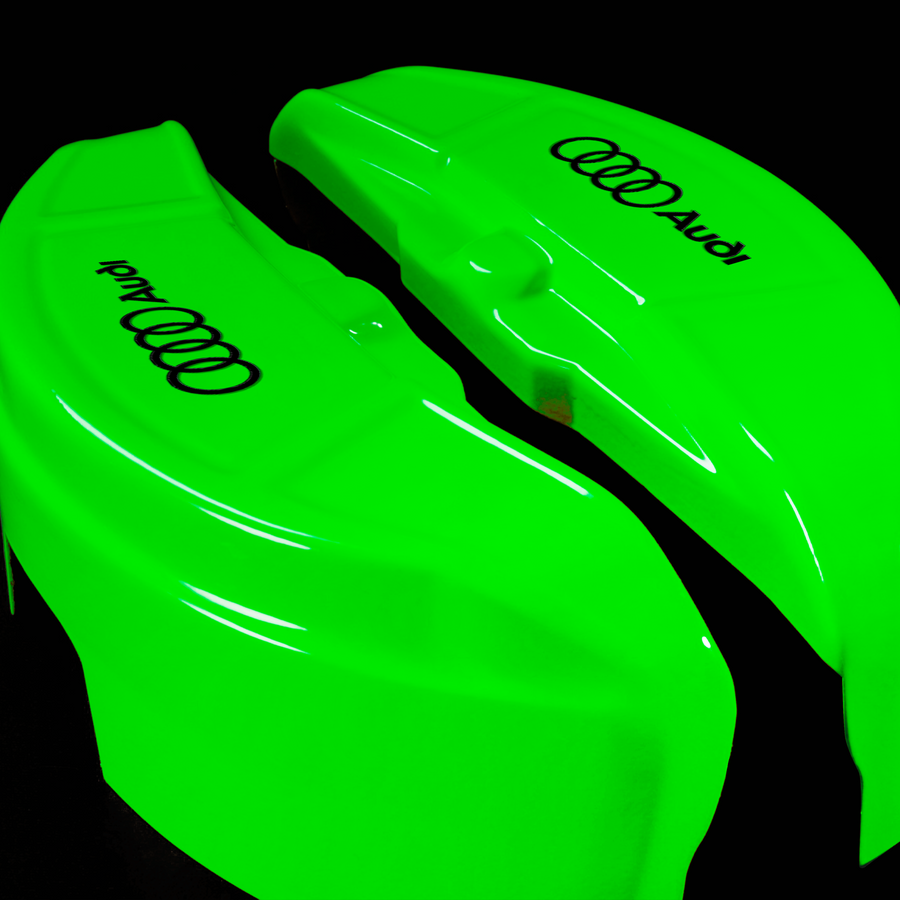 Custom Brake Caliper Covers for Audi in Green Color – Set of 4 + Warranty