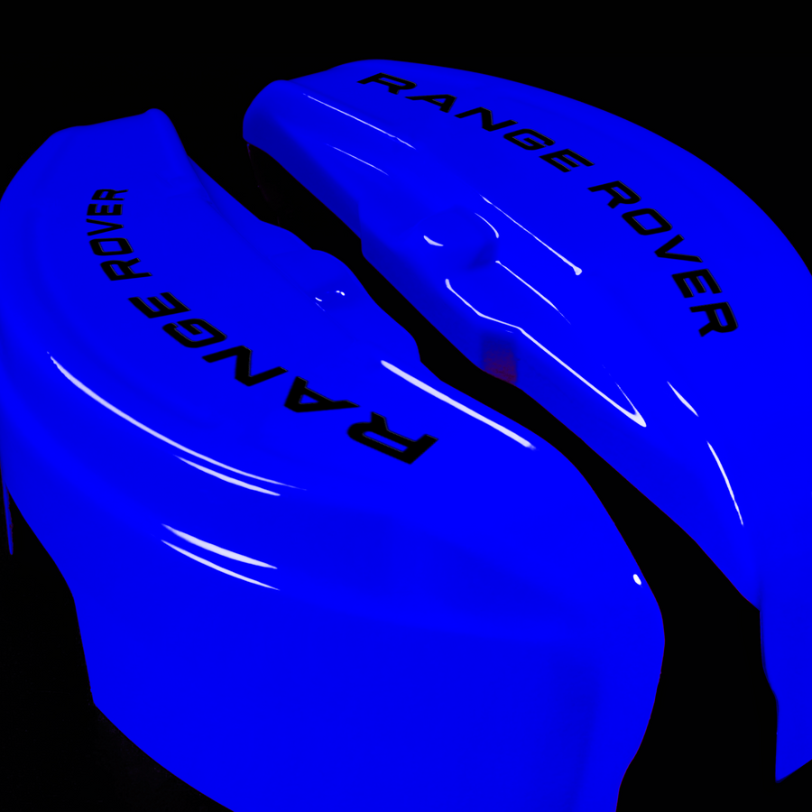 Custom Brake Caliper Covers for Land Rover in Blue Color – Set of 4 + Warranty