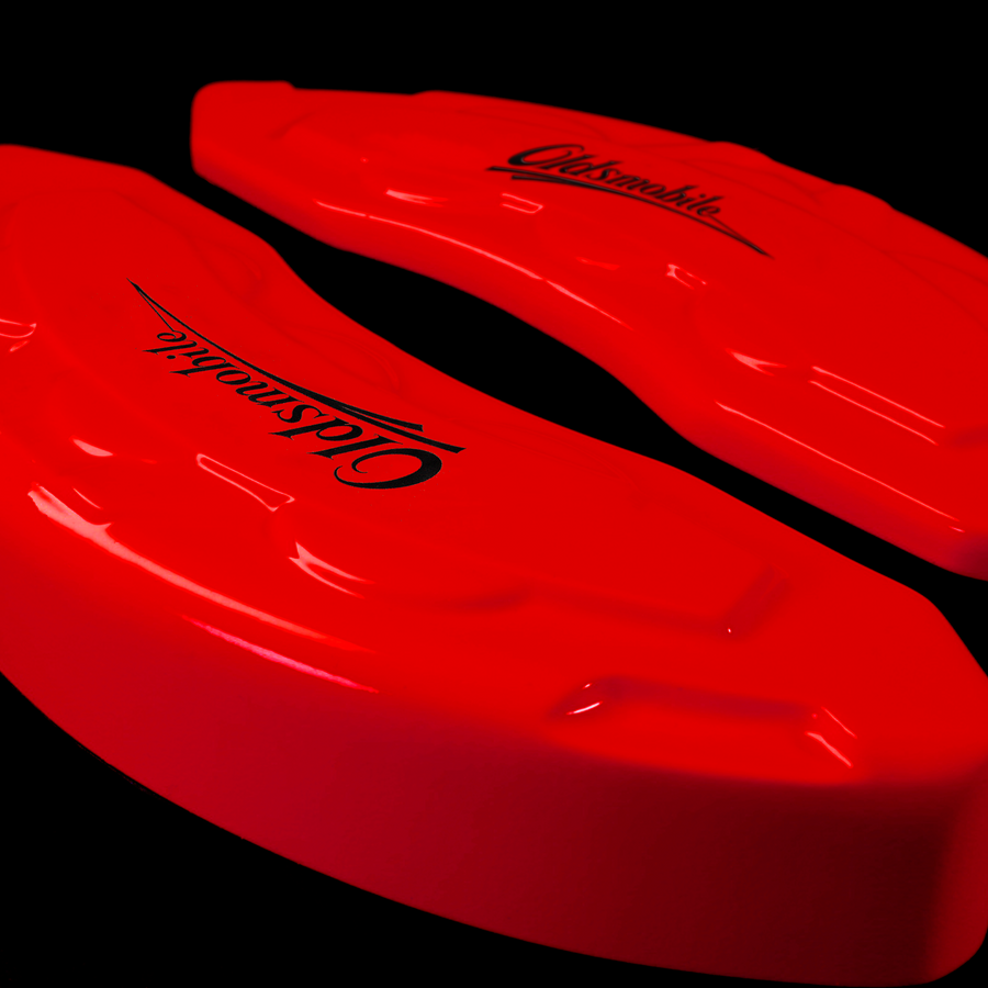 Custom Brake Caliper Covers for Oldsmobile in Red Color – Set of 4 + Warranty