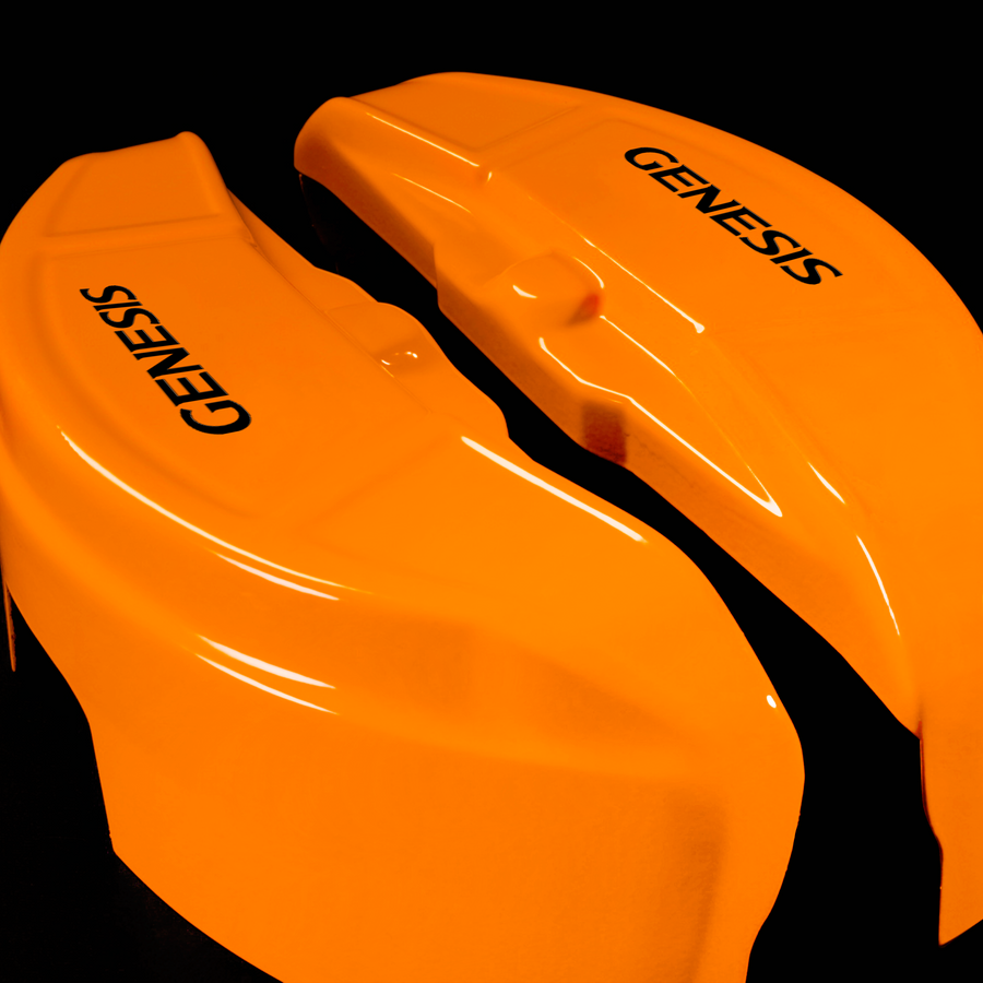 Custom Brake Caliper Covers for Genesis in Orange Color – Set of 4 + Warranty