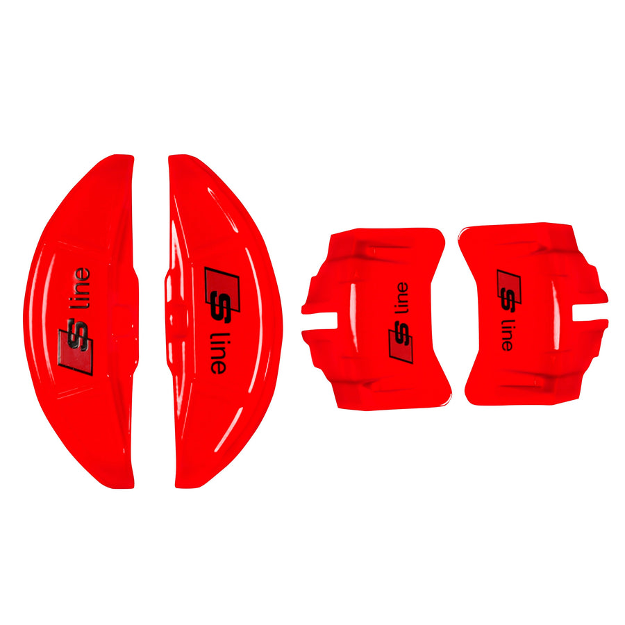Brake Caliper Covers for a 2023 Audi Q5 in Red with S-line Logo