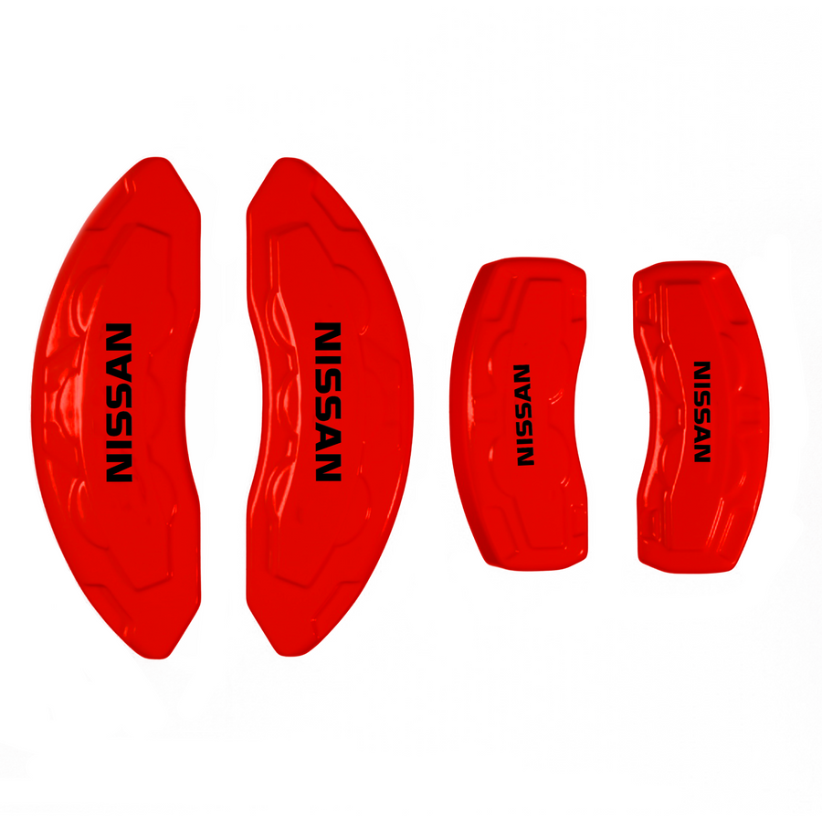 Custom Brake Caliper Covers for Nissan in Red Color – Set of 4 + Warranty