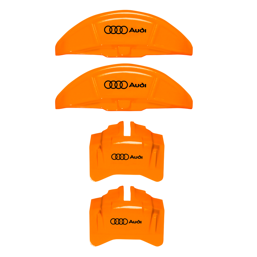 Custom Brake Caliper Covers for Audi in Orange Color – Set of 4 + Warranty