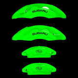 Custom Brake Caliper Covers for Subaru in Green Color – Set of 4 + Warranty