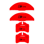 Brake Caliper Covers for a 2023 Audi Q5 in Red with S-line Logo