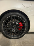 Custom Caliper Covers for a 2021 Mercedes-Benz GT 43 AMG in Red with AMG Logo