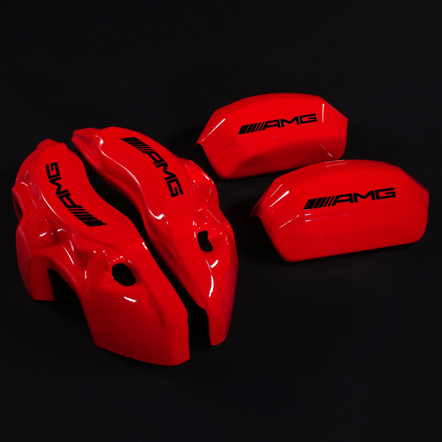 Brake Caliper Covers for Mercedes-Benz C63 2015-2018 – AMG Style in Red Color – Set of 4 + Warranty