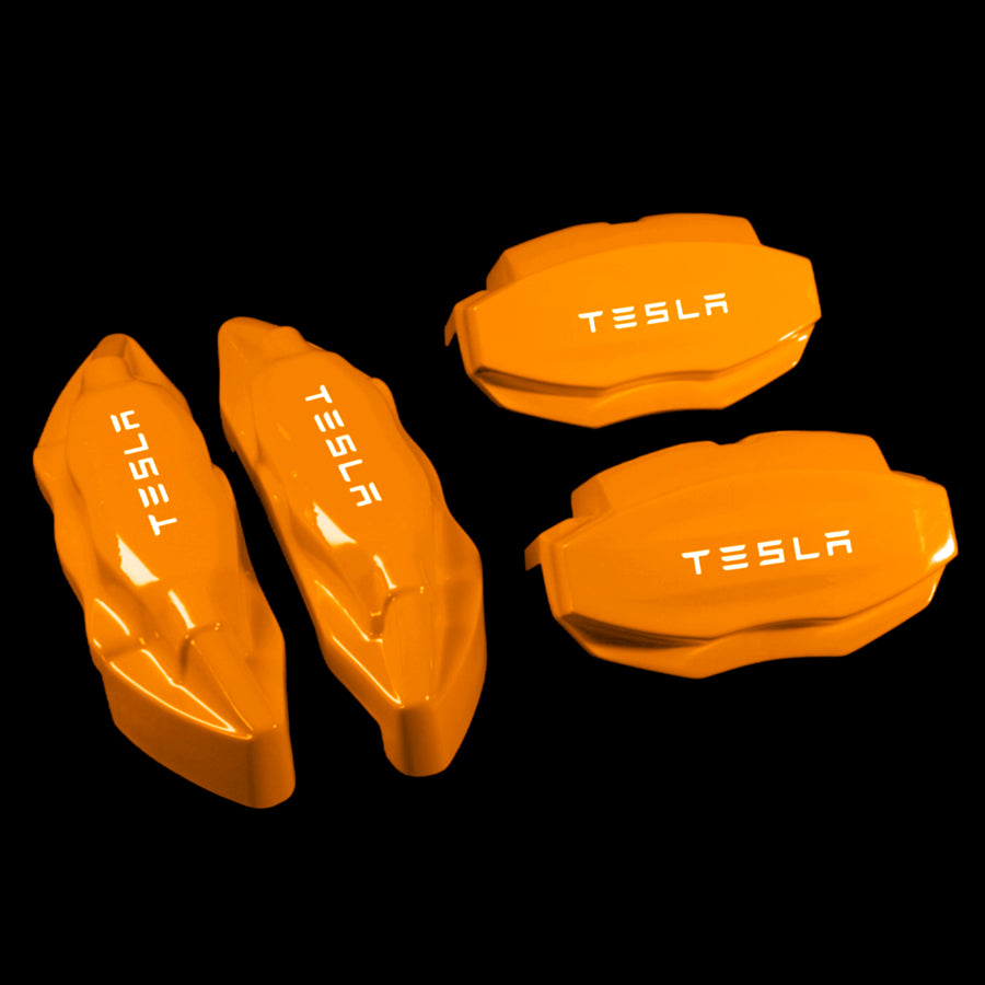 Brake Caliper Covers for Tesla Model X 2017-2020 in Orange Color – Set of 4 + Warranty