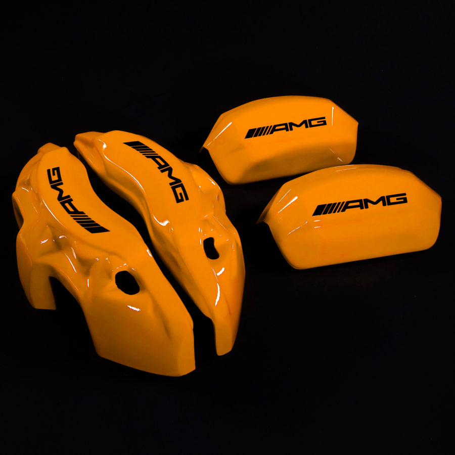 Brake Caliper Covers for Mercedes-Benz C63 2015-2018 – AMG Style in Orange Color – Set of 4 + Warranty