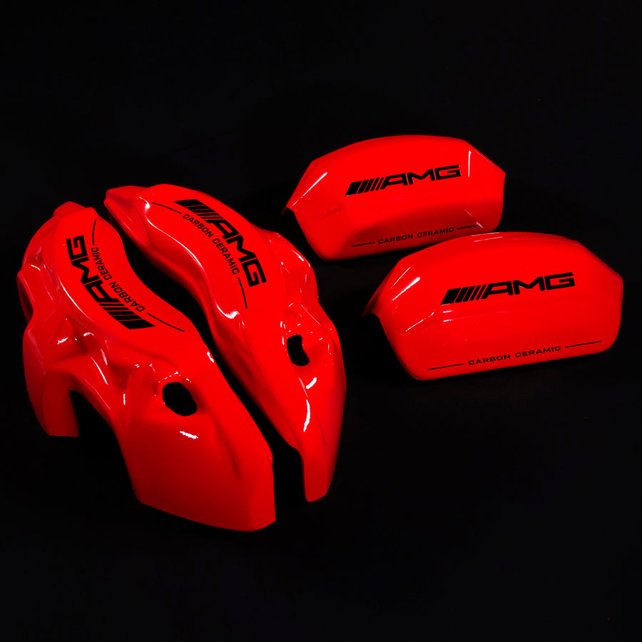 Brake Caliper Covers for Mercedes-Benz C63 2015-2018 – AMG Ceramic Style in Red Color – Set of 4 + Warranty