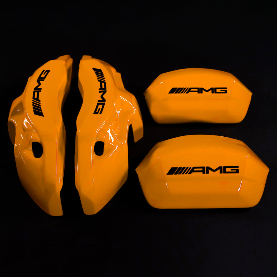 Brake Caliper Covers for Mercedes-Benz C63 2015-2018 – AMG Style in Orange Color – Set of 4 + Warranty