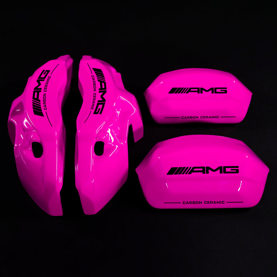Brake Caliper Covers for Mercedes-Benz C63 2015-2018 – AMG Ceramic Style in Fuchsia Color – Set of 4 + Warranty