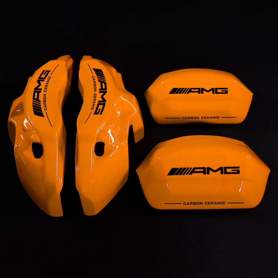 Brake Caliper Covers for Mercedes-Benz C63 2015-2018 – AMG Ceramic Style in Orange Color – Set of 4 + Warranty