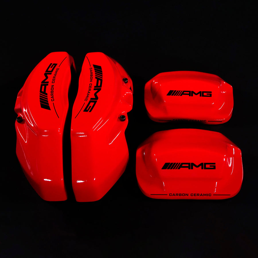 Brake Caliper Covers for Mercedes-Benz E350 2003-2016 – AMG Ceramic Style in Red Color – Set of 4 + Warranty