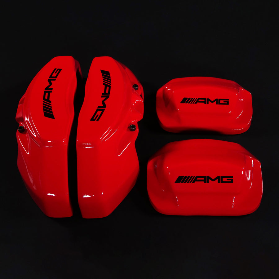 Brake Caliper Covers for Mercedes-Benz E550 2003-2016 – AMG Style in Red Color – Set of 4 + Warranty