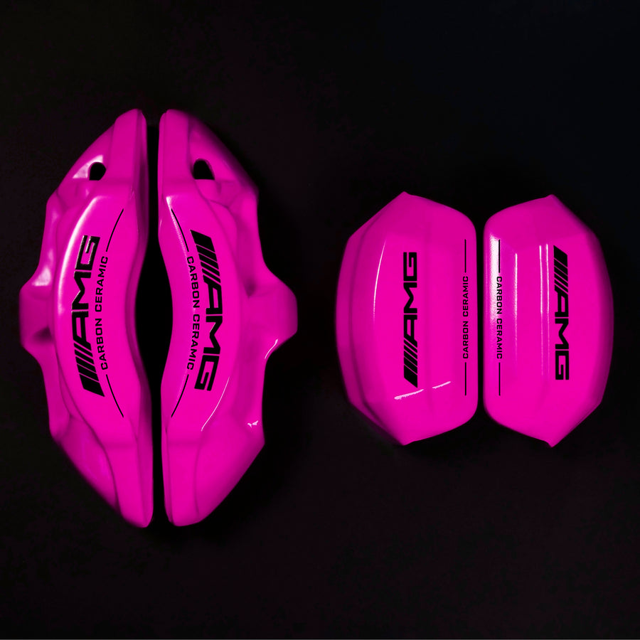 Brake Caliper Covers for Mercedes-Benz C63 2015-2018 – AMG Ceramic Style in Fuchsia Color – Set of 4 + Warranty