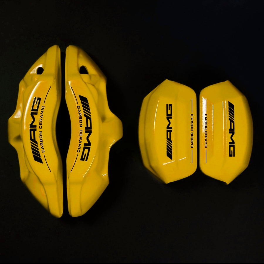 Brake Caliper Covers for Mercedes-Benz C63 2017-2018 – AMG Style in Yellow Color – Set of 4 + Warranty